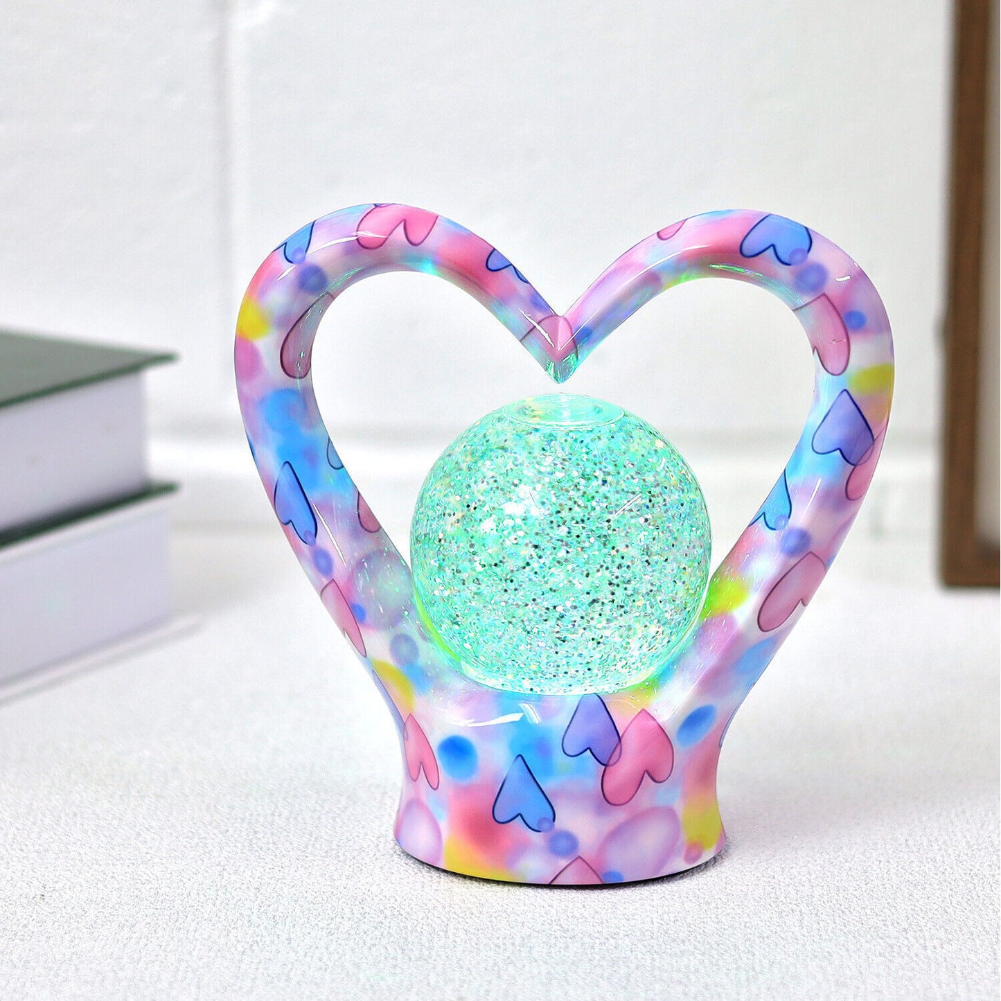 Heart Glitter Lamp