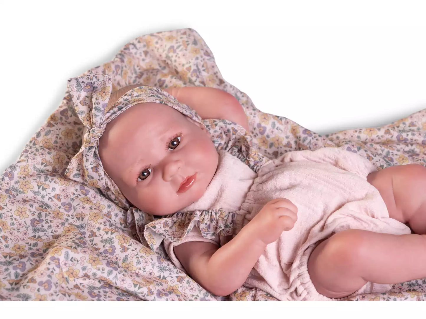 Antonio Juan doll - Sweet Reborn Luca with flower blanket
