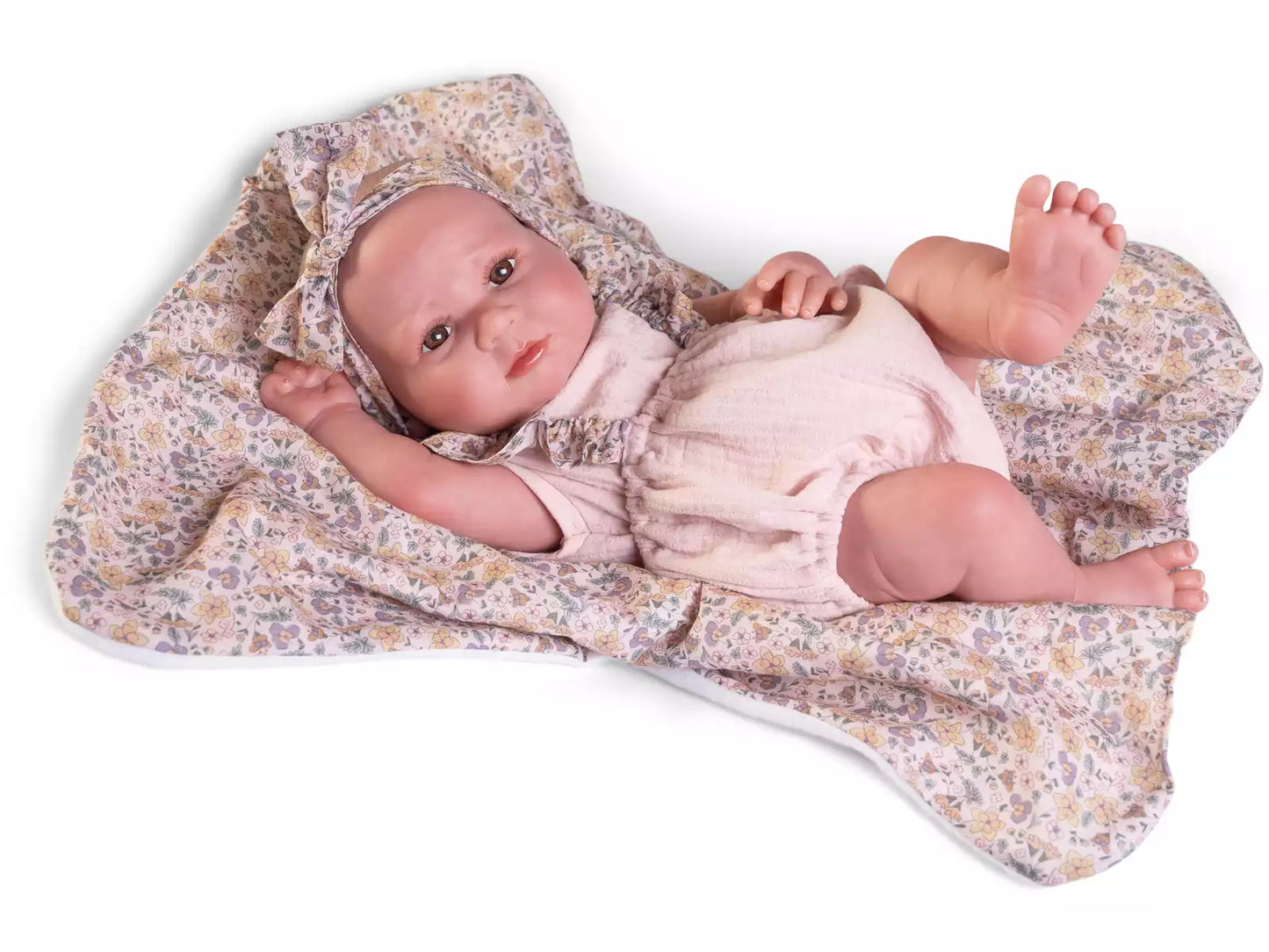 Antonio Juan doll - Sweet Reborn Luca with flower blanket