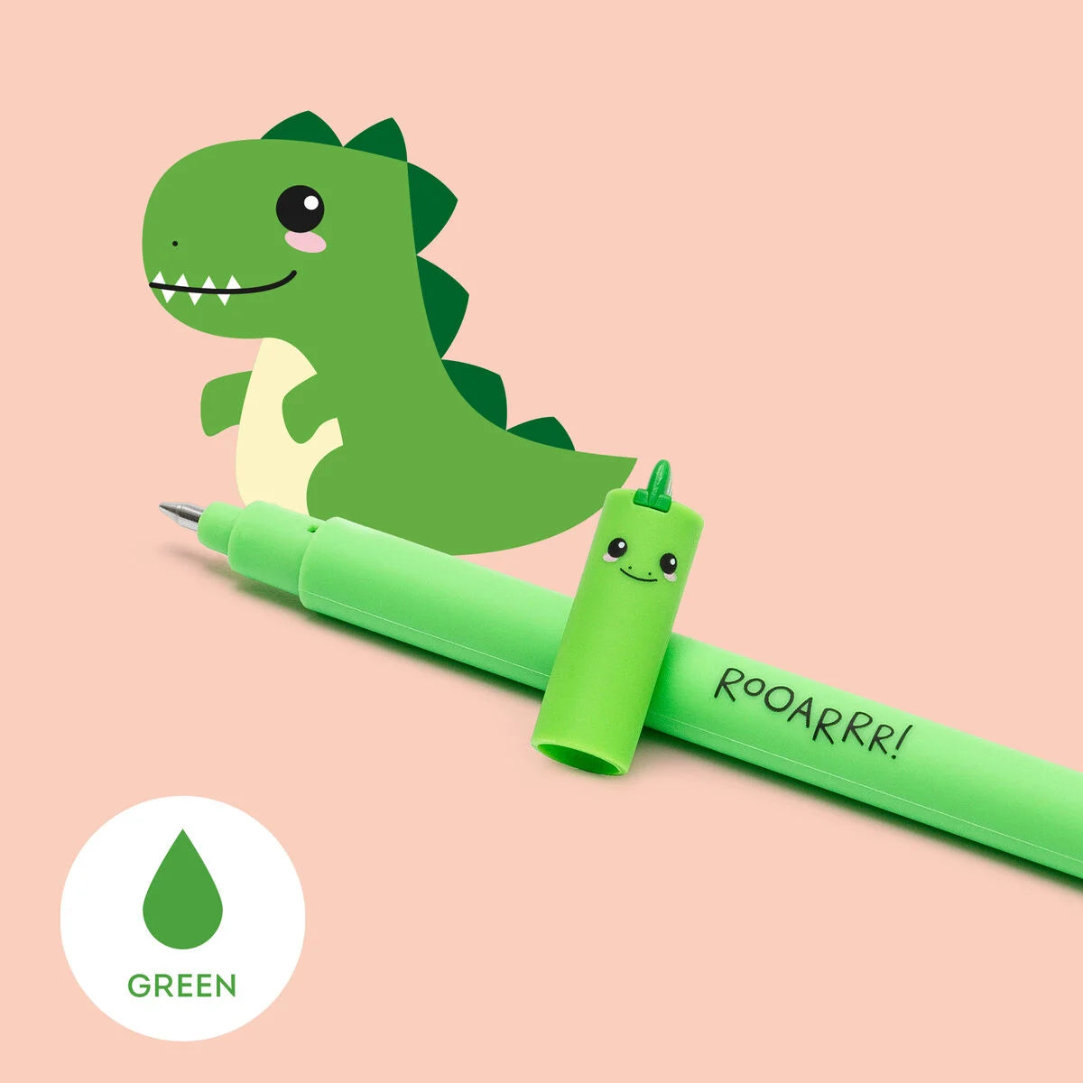 ERASABLE PEN - DINO - GREEN INK