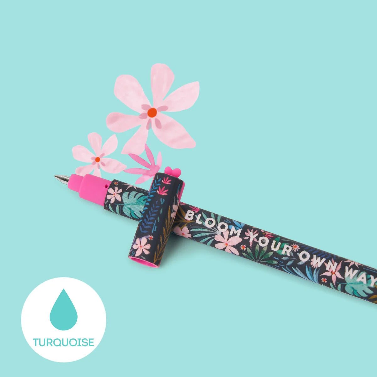 ERASABLE PEN - FLORA - TURQUOISE INK