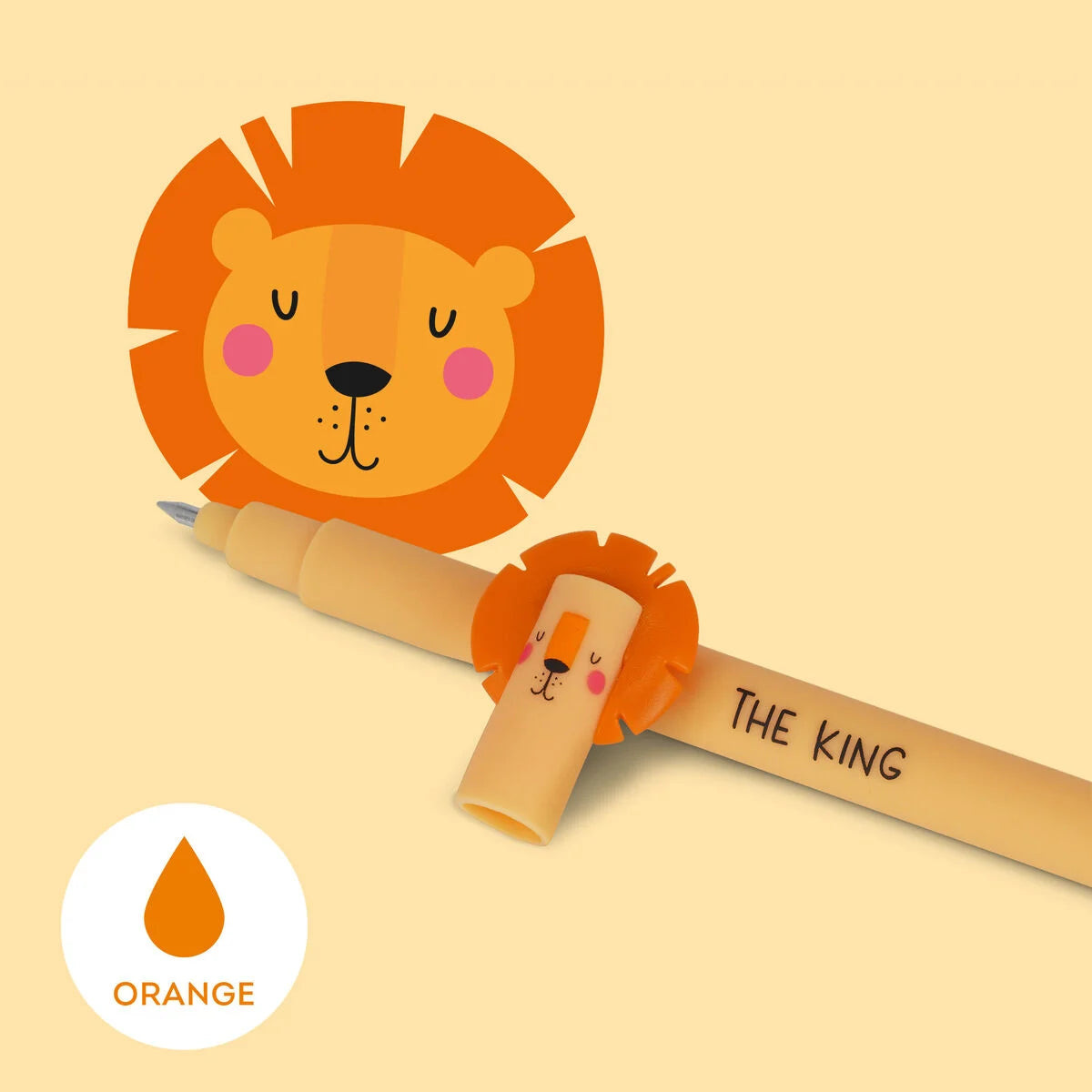 ERASABLE PEN - LION - ORANGE INK
