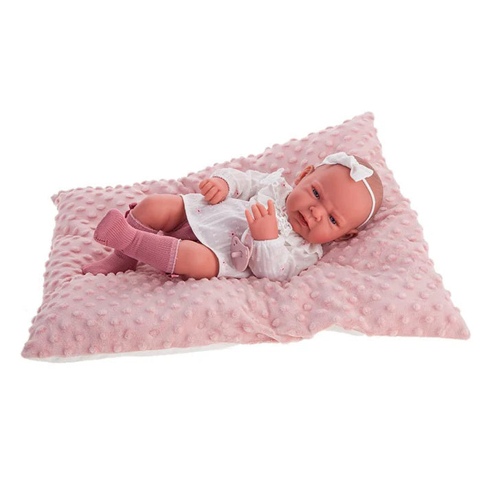 Antonio Juan doll - Newborn Lea with cushion