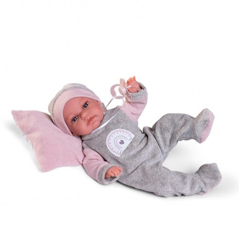 Antonio Juan doll - Newborn Baby Toneta Posturitas bed