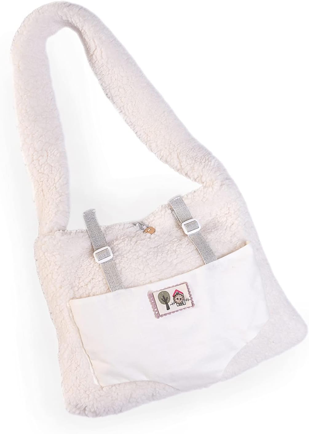 Antonio Juan doll - Newborn baby Lea with sheepskin baby carrier bag