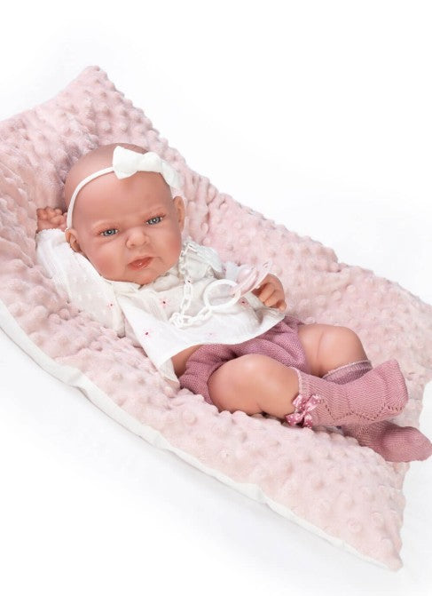 Antonio Juan doll - Newborn Lea with cushion